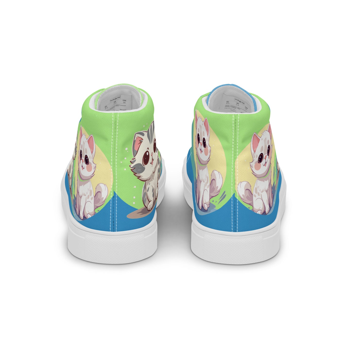 Cute Cats Blue Green Women's High Top Custom Sneakers