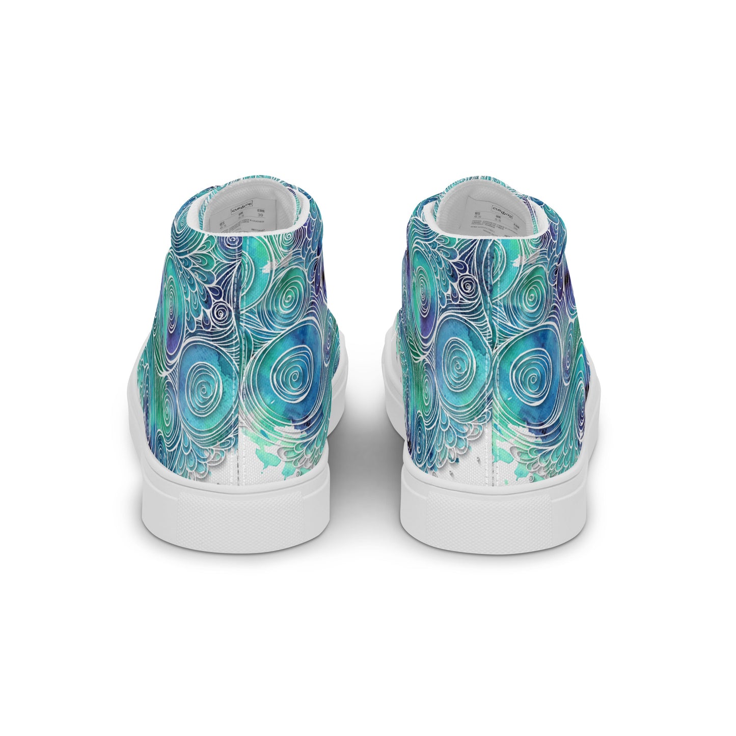 Blue Splash Women's High Top Custom Sneakers