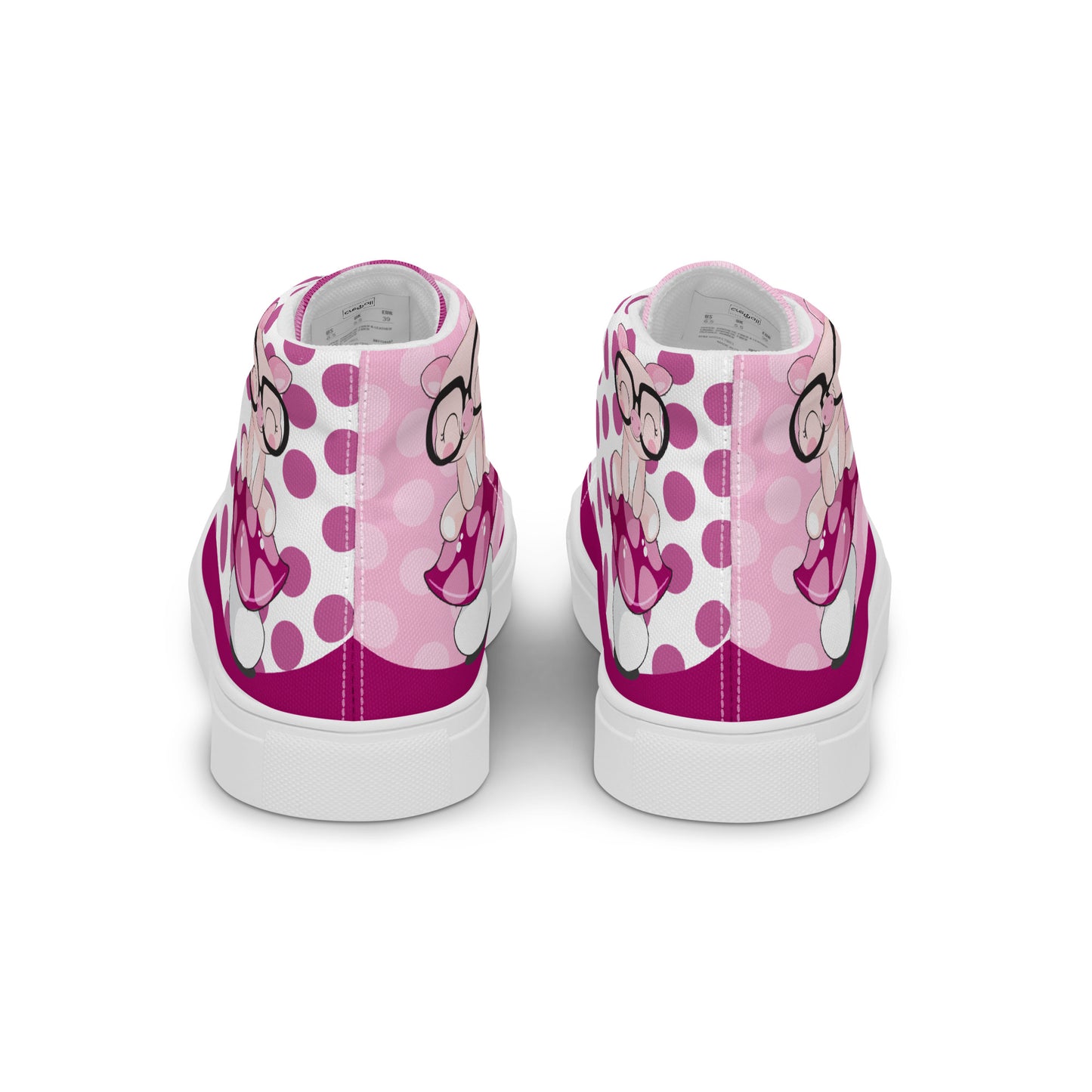 Cute Pig polka-dot Women's High Top Custom Sneakers