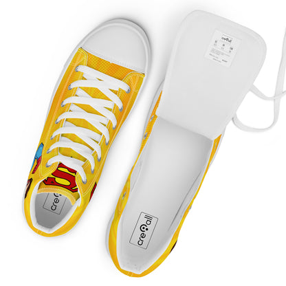 Superman Yellow Women's High Top Custom Sneakers