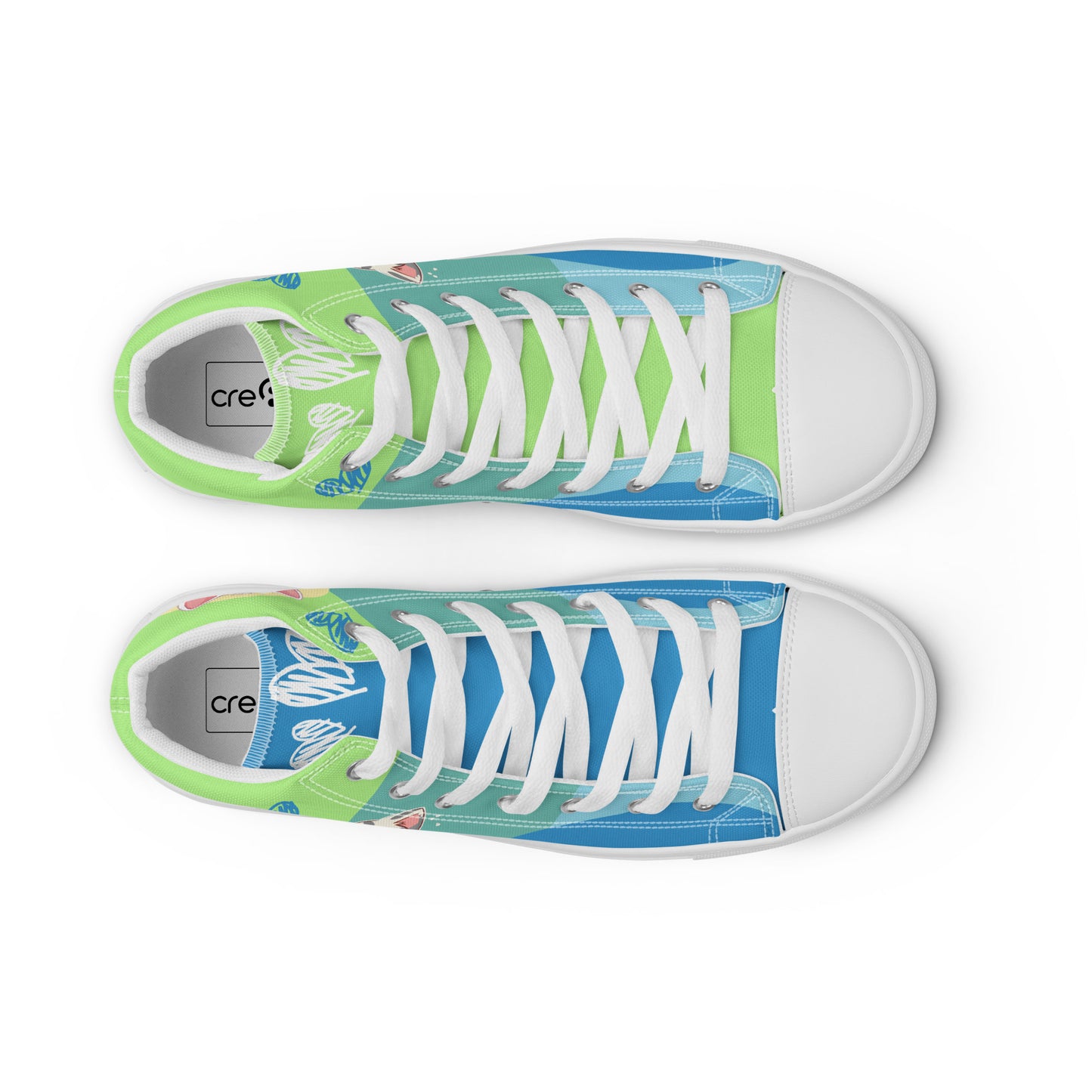 Cute Cats Blue Green Women's High Top Custom Sneakers