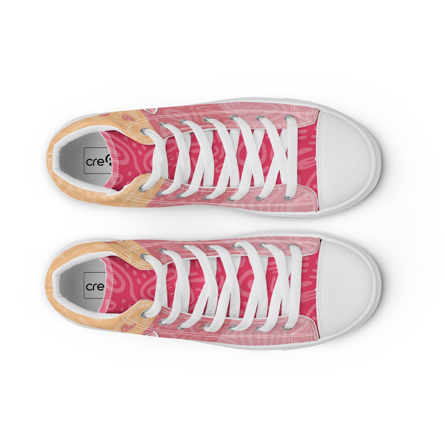 Cute Cats Pink Orange Women's High Top Custom Sneakers