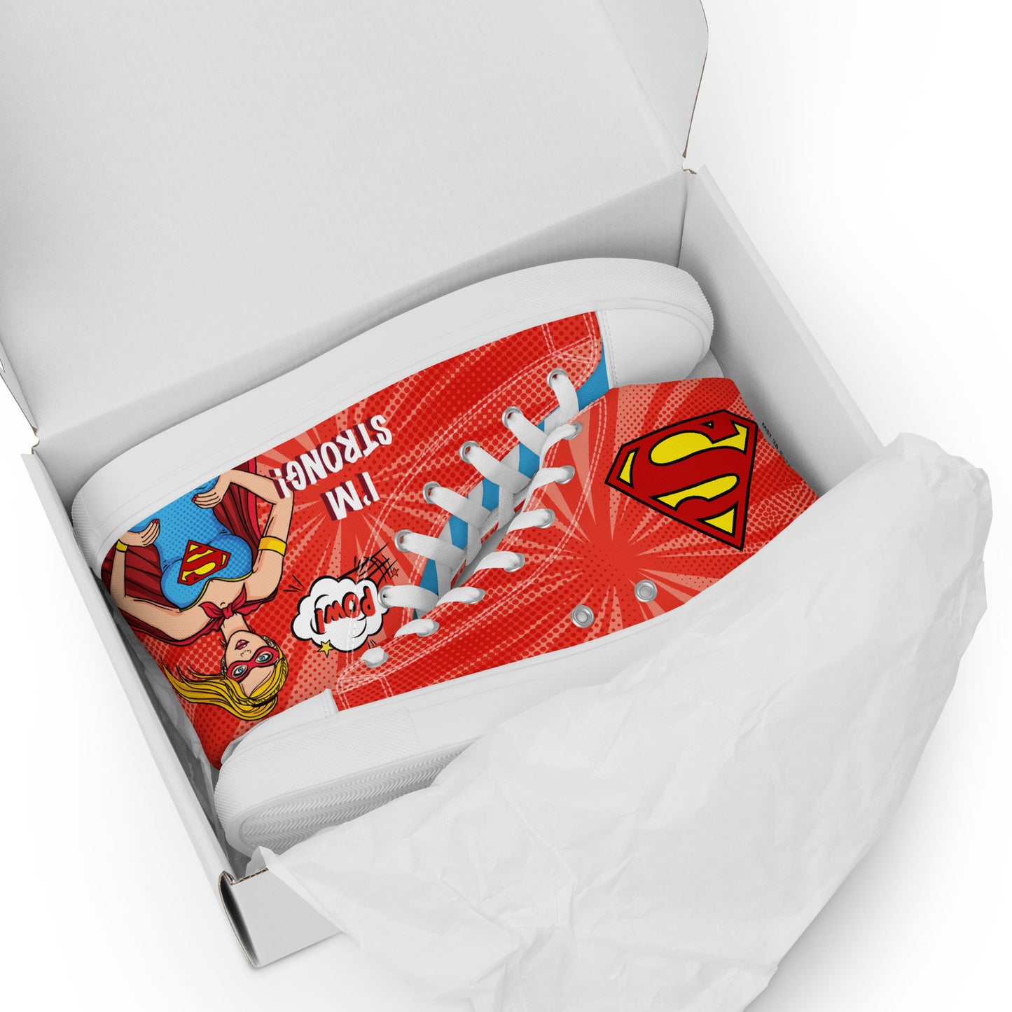 Supergirl Pop-Art Women's High Top Custom Sneakers