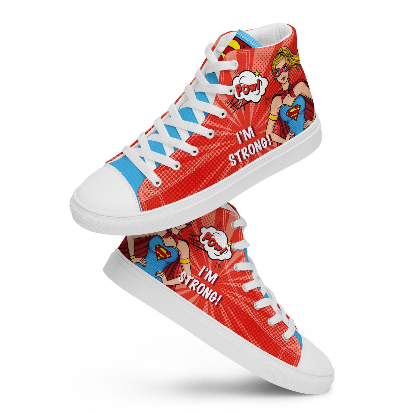 Supergirl Pop-Art Women's High Top Custom Sneakers