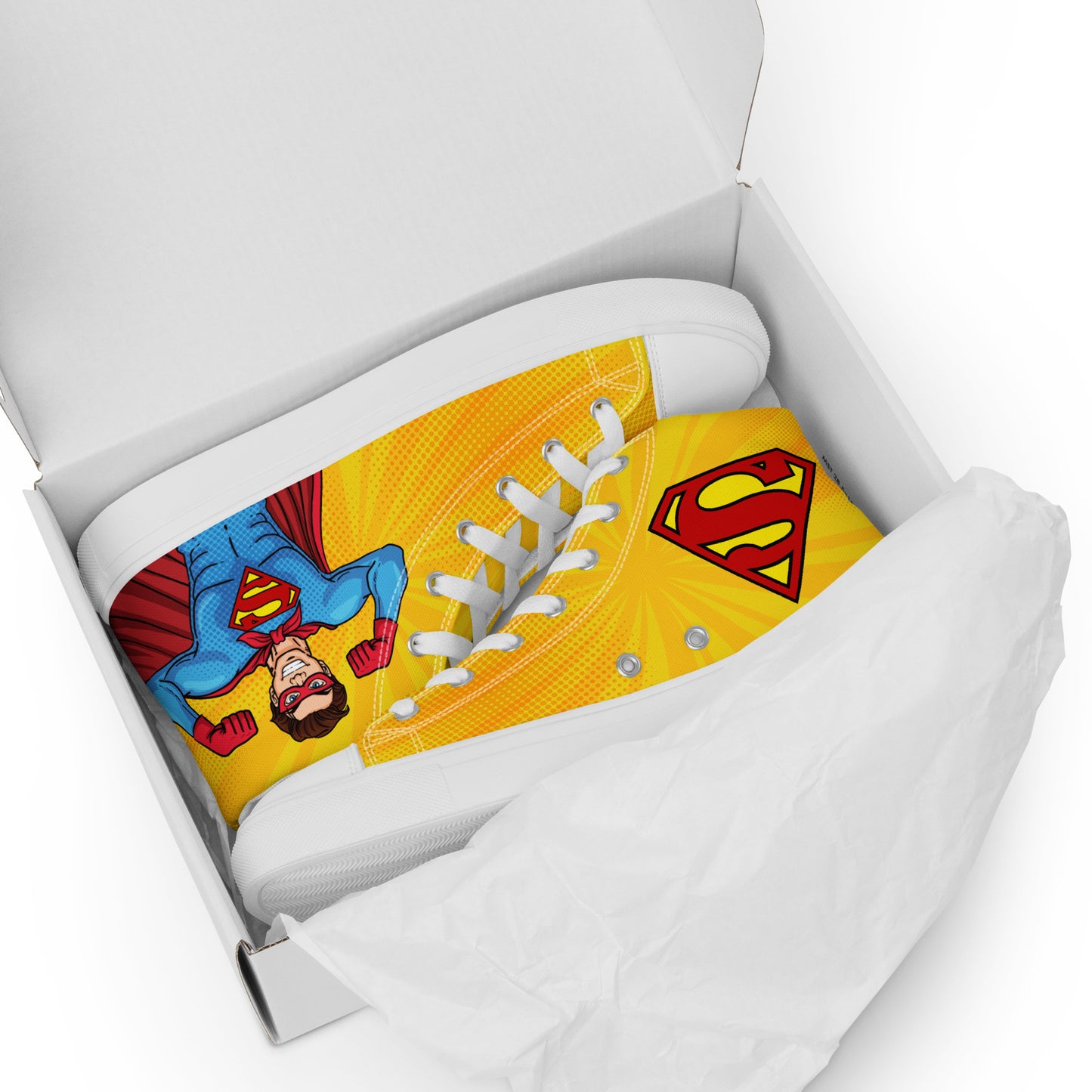 Superman Yellow Women's High Top Custom Sneakers