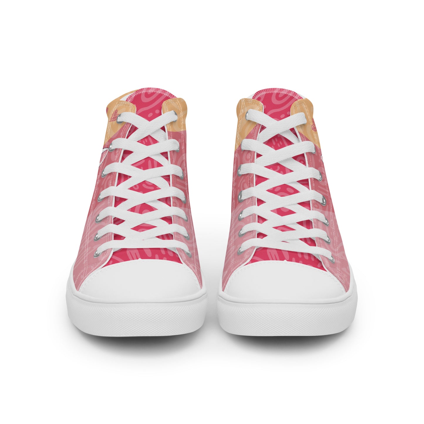 Cute Cats Pink Orange Women's High Top Custom Sneakers