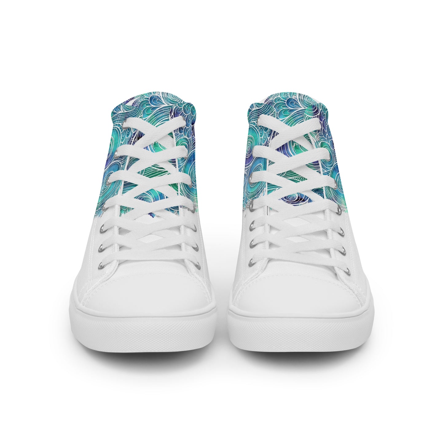 Blue Splash Women's High Top Custom Sneakers