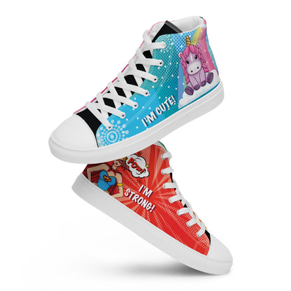 Colourful Cartoons Women's High Top Custom Sneakers