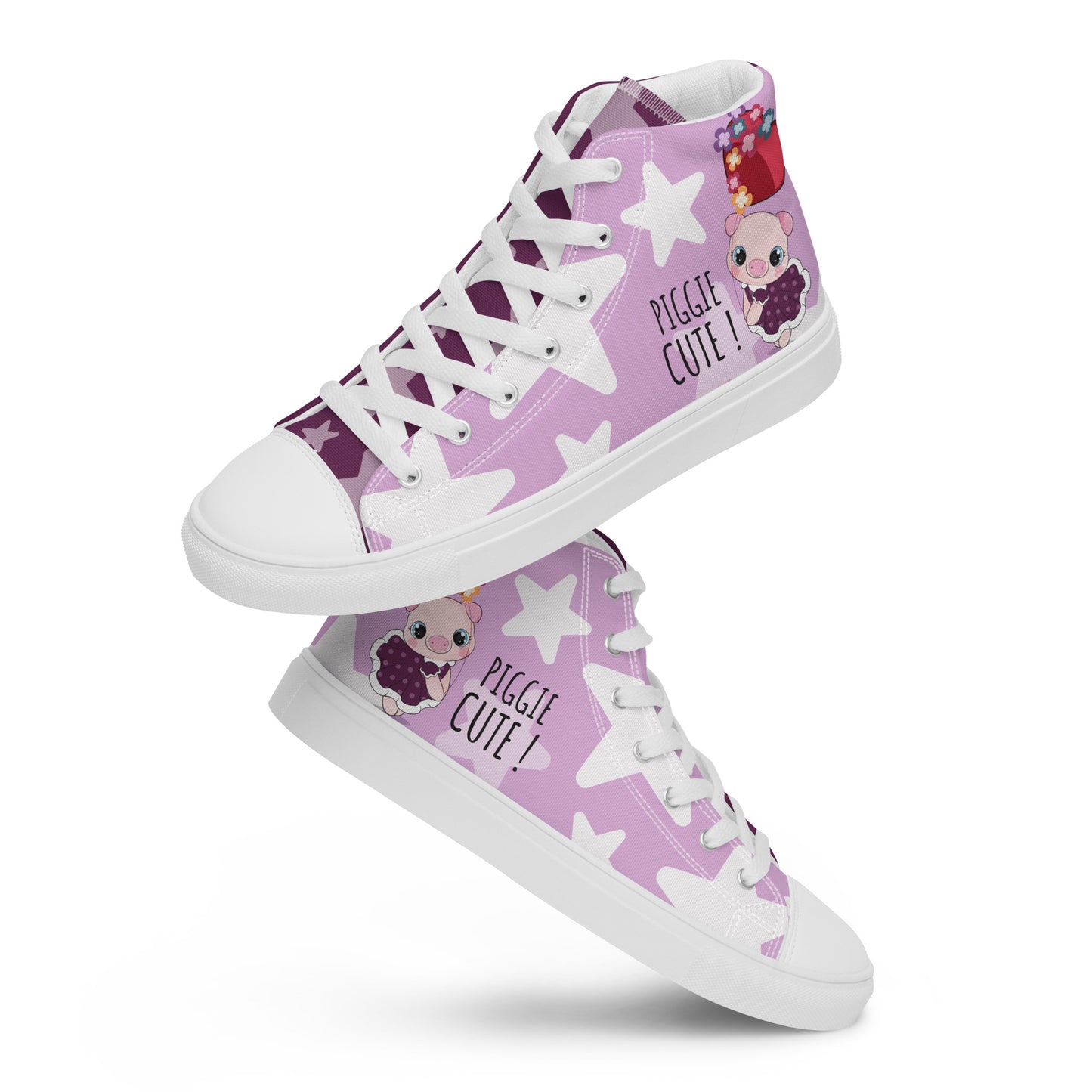 Cutie Pig Women's High Top Custom Sneakers