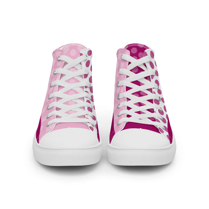 Cute Pig polka-dot Women's High Top Custom Sneakers