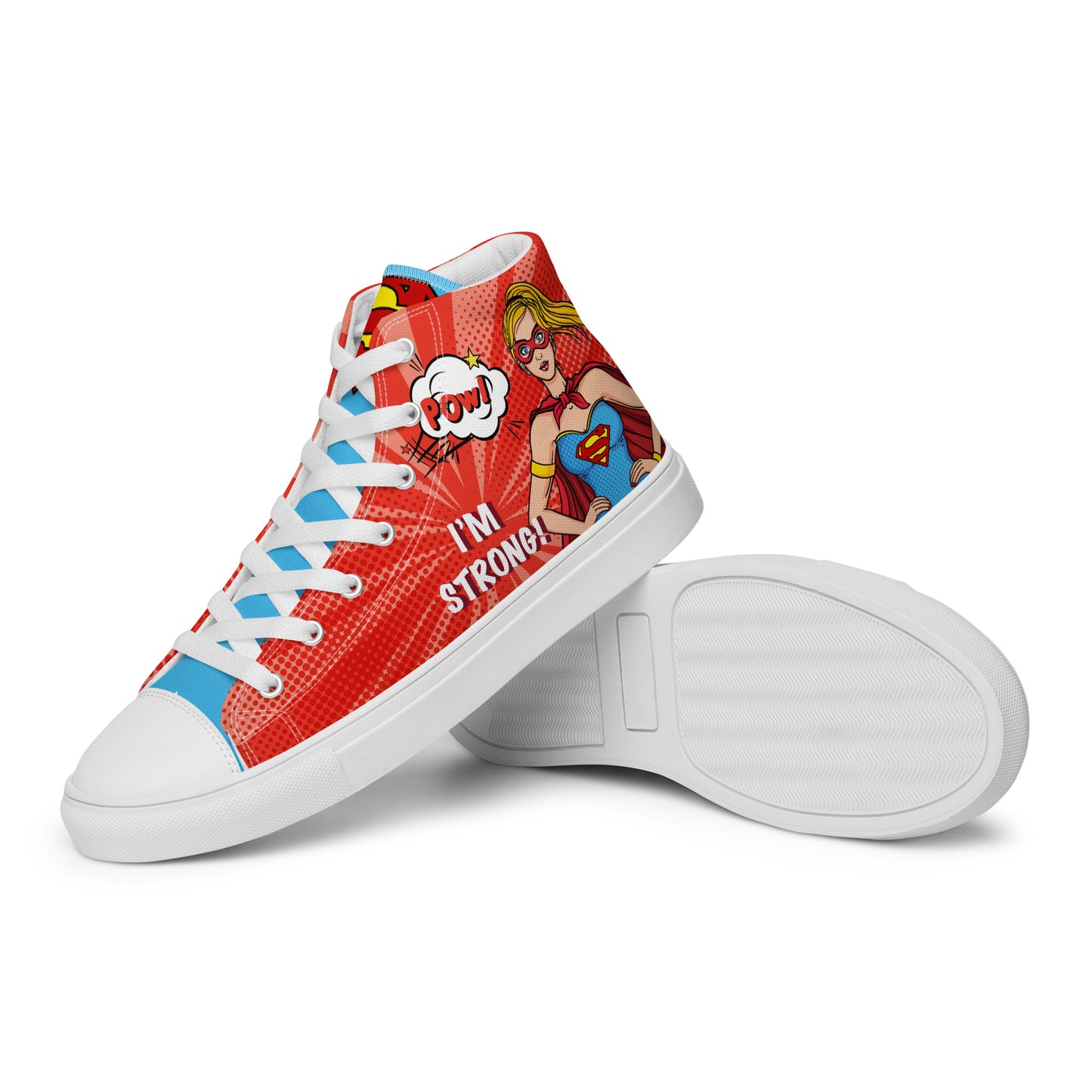 Supergirl Pop-Art Women's High Top Custom Sneakers