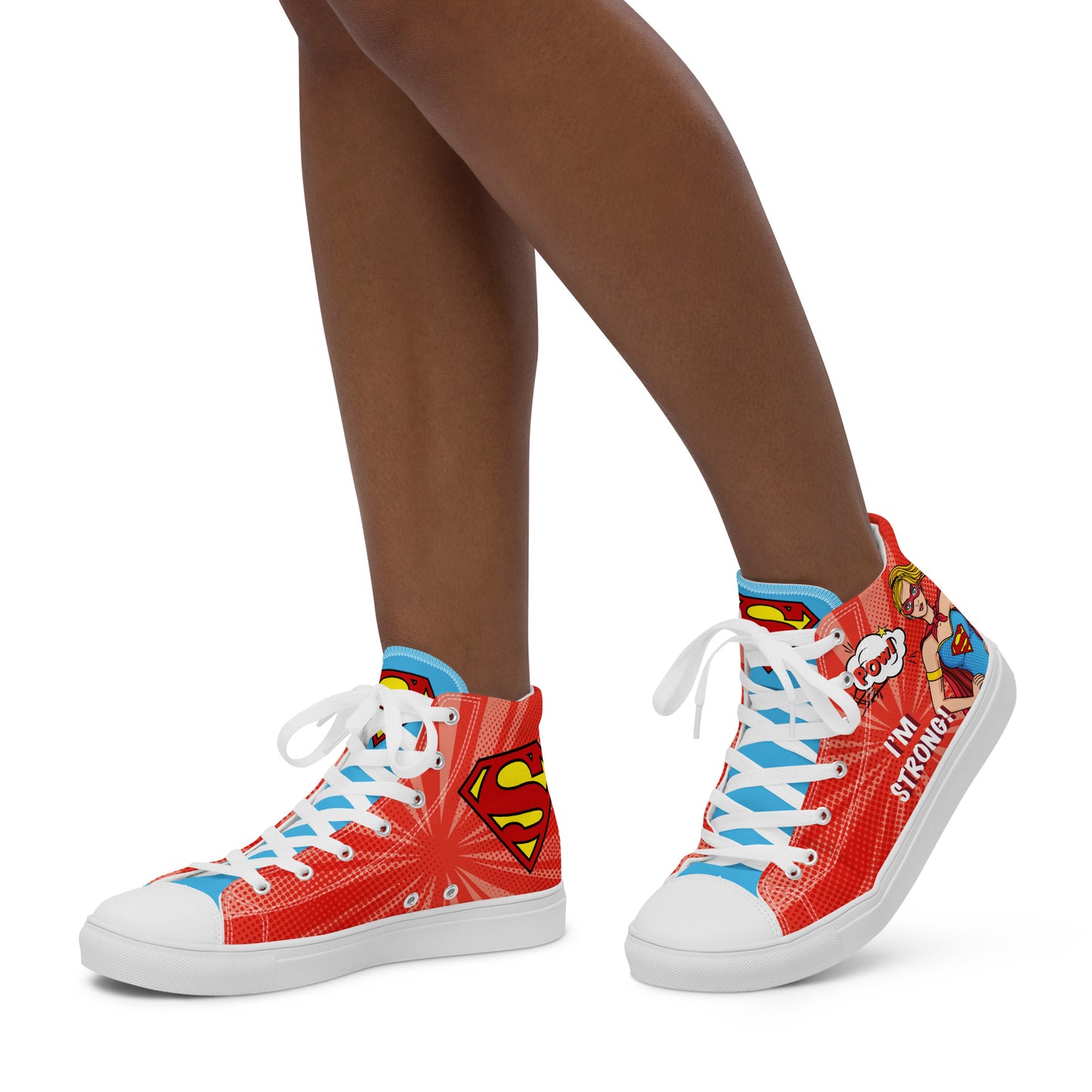 Supergirl Pop-Art Women's High Top Custom Sneakers