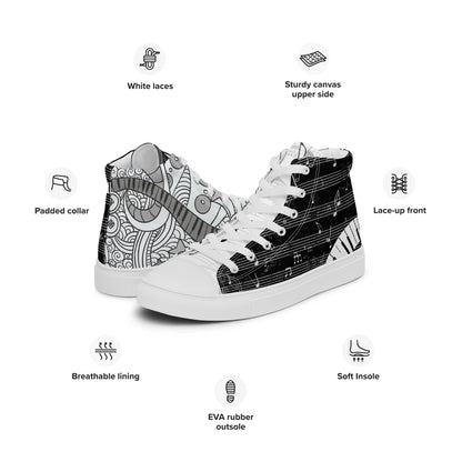 Music Lover Women's High Top Custom Sneakers