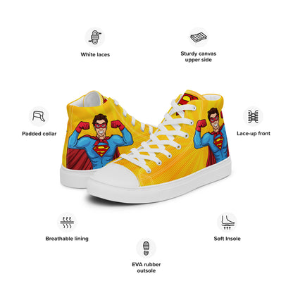 Superman Yellow Women's High Top Custom Sneakers