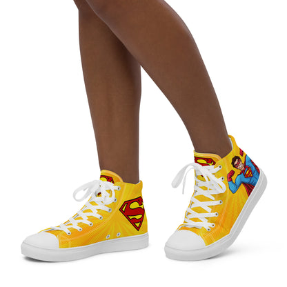 Superman Yellow Women's High Top Custom Sneakers