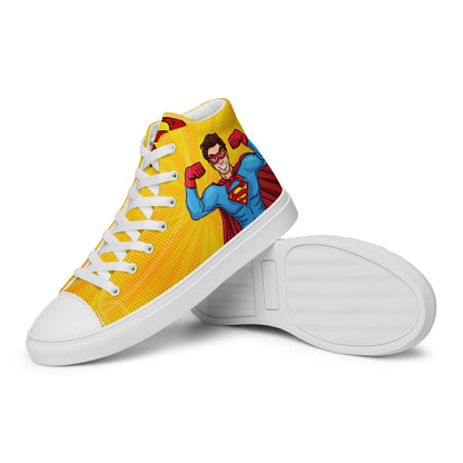 Superman Yellow Women's High Top Custom Sneakers