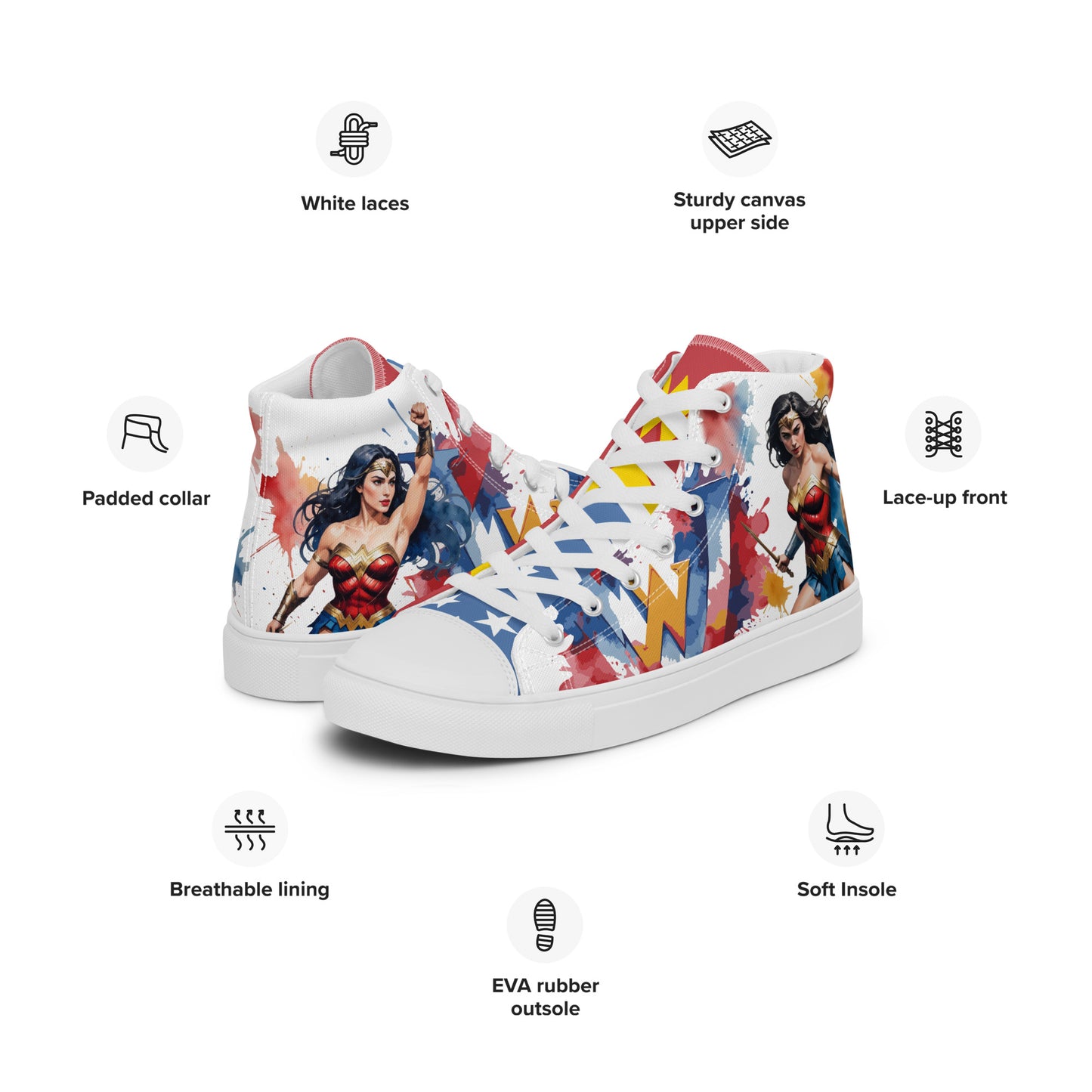 Wonder Woman Women's High Top Custom Sneakers