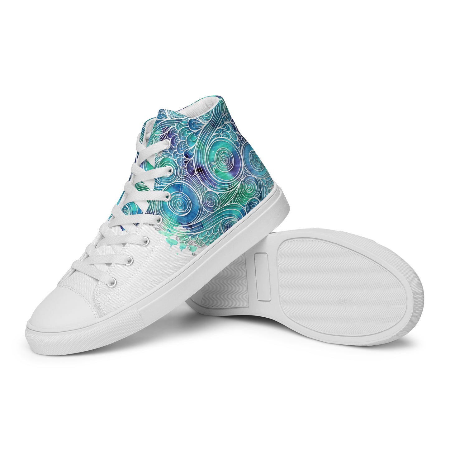 Blue Splash Women's High Top Custom Sneakers