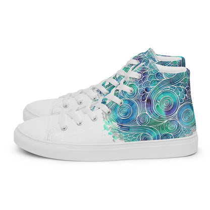 Blue Splash Women's High Top Custom Sneakers