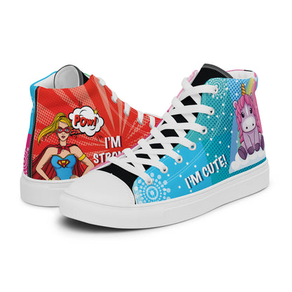 Colourful Cartoons Women's High Top Custom Sneakers