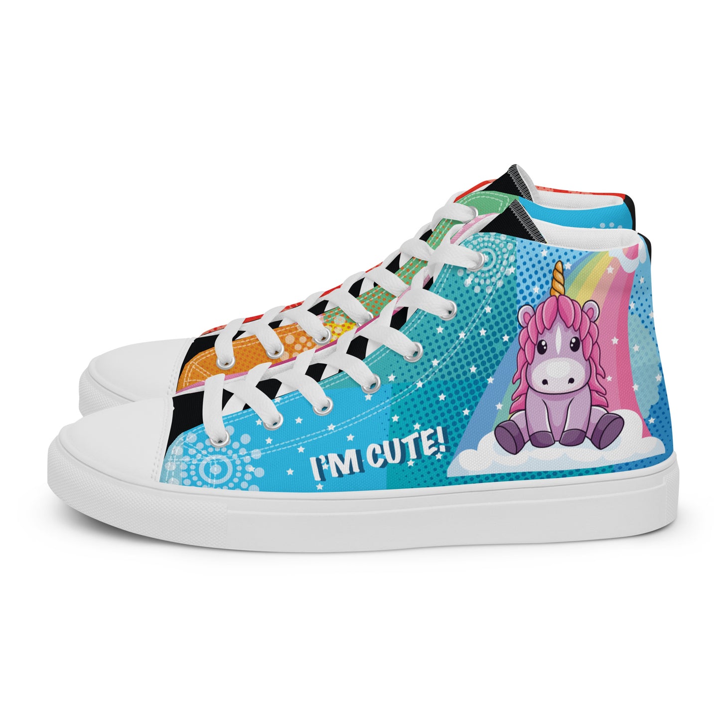 Colourful Cartoons Women's High Top Custom Sneakers