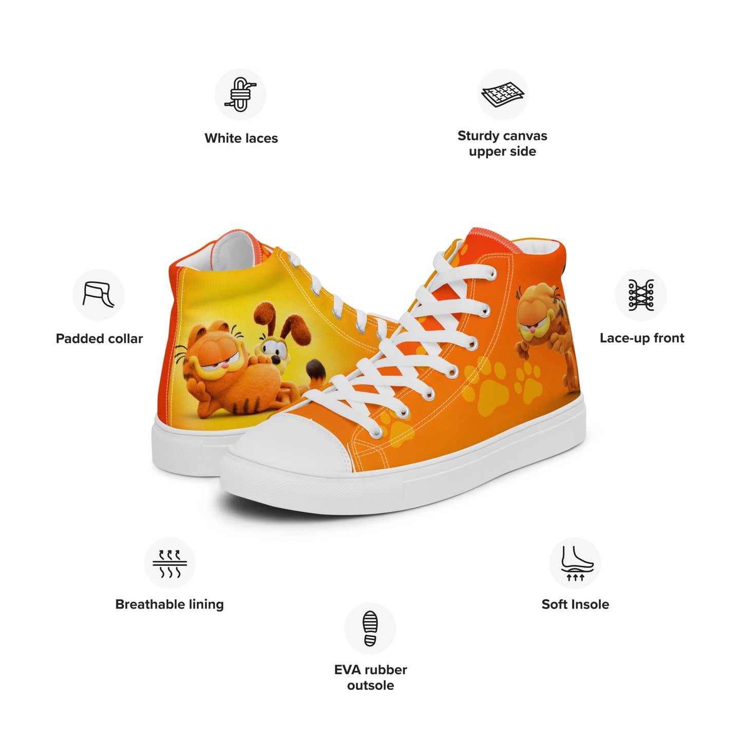 Garfield I hate Mondays Women's High Top Custom Sneakers