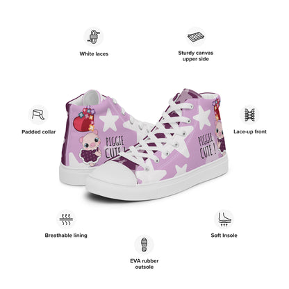 Cutie Pig Women's High Top Custom Sneakers