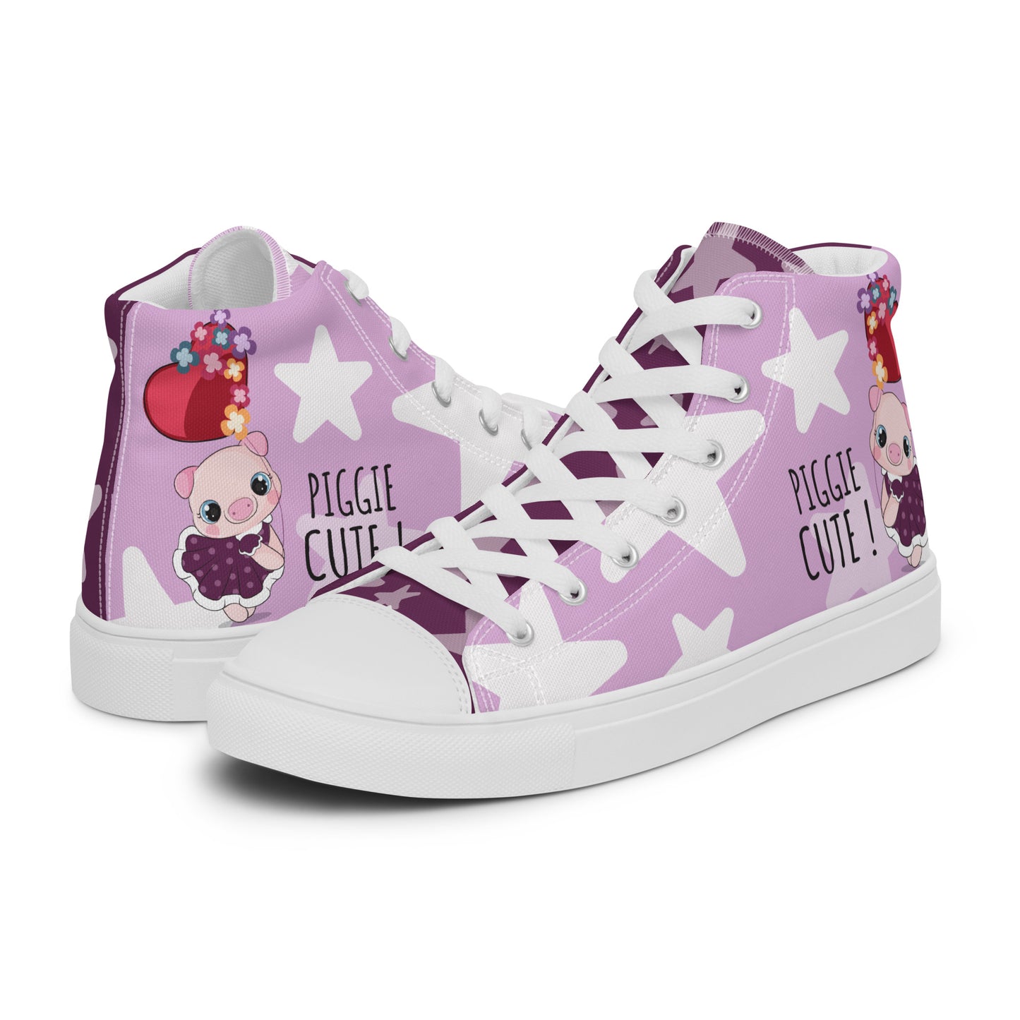 Cutie Pig Women's High Top Custom Sneakers