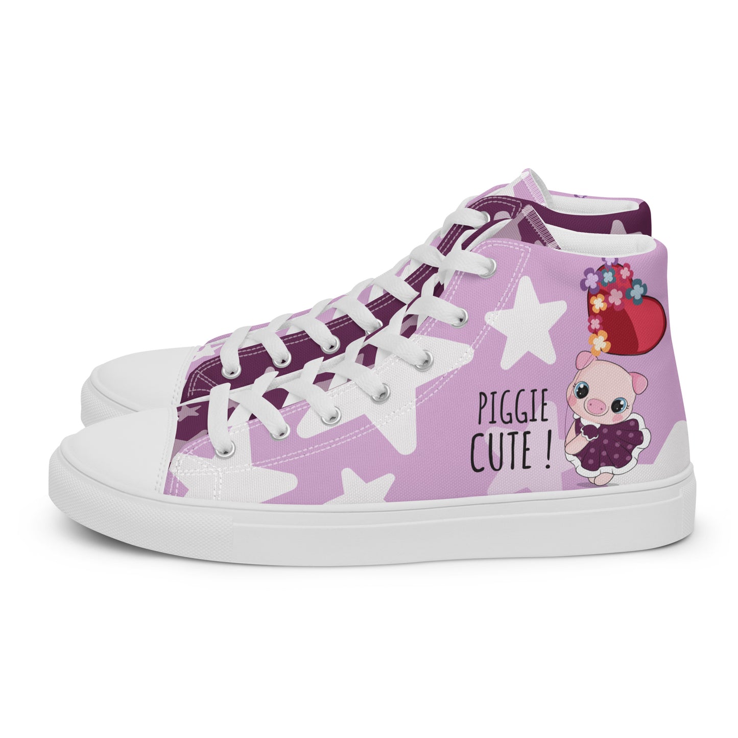 Cutie Pig Women's High Top Custom Sneakers