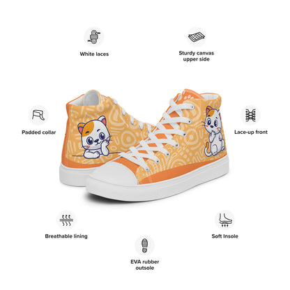 Cute Cat Women's High Top Custom Sneakers