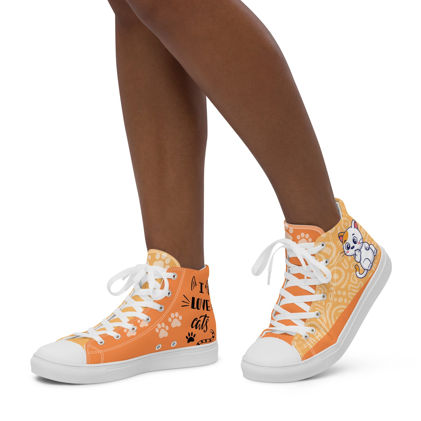 Cute Cat Women's High Top Custom Sneakers