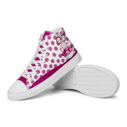 Cute Pig polka-dot Women's High Top Custom Sneakers