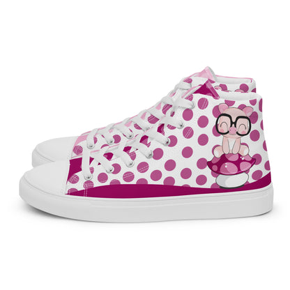 Cute Pig polka-dot Women's High Top Custom Sneakers