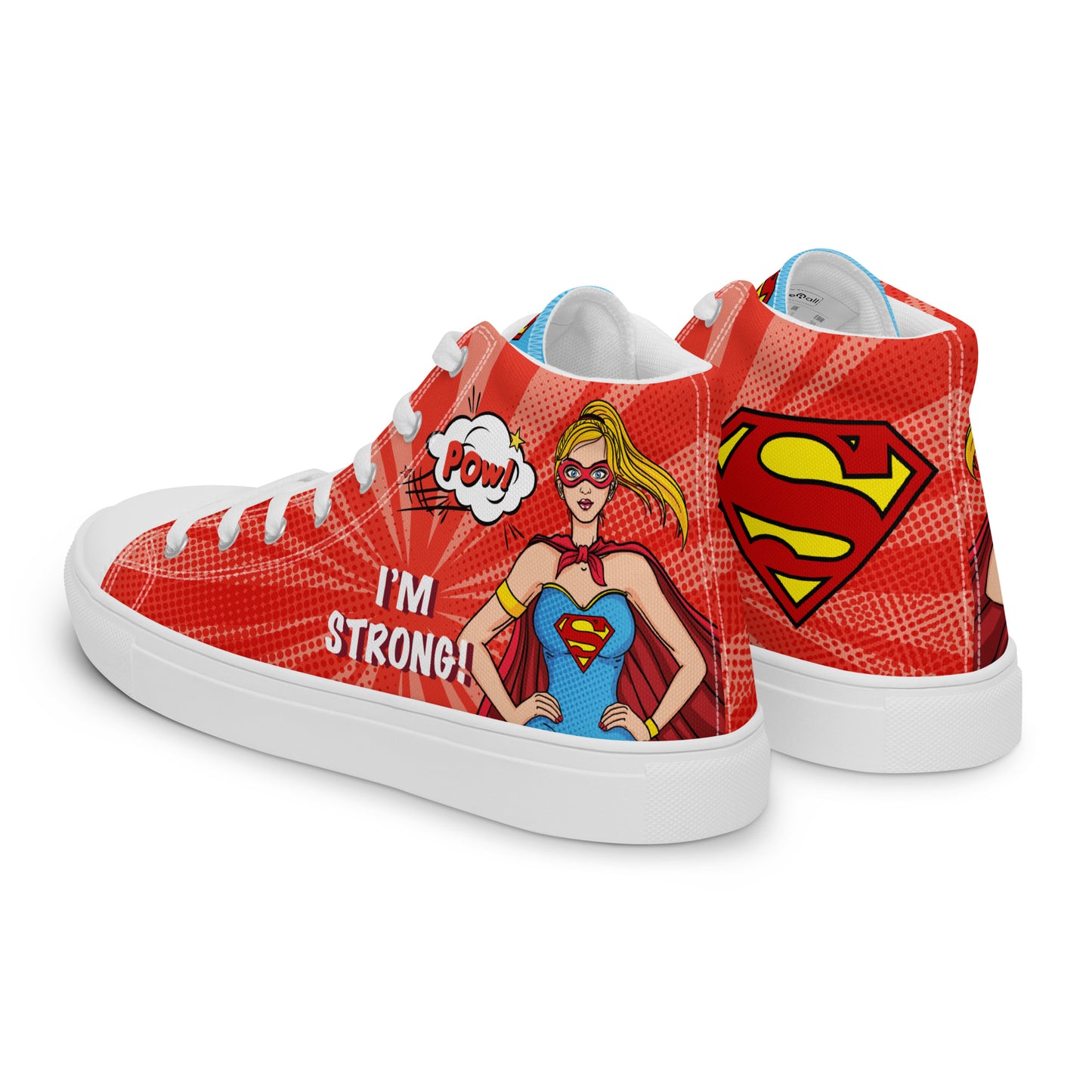 Supergirl Pop-Art Women's High Top Custom Sneakers