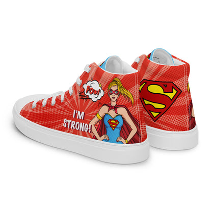 Supergirl Pop-Art Women's High Top Custom Sneakers