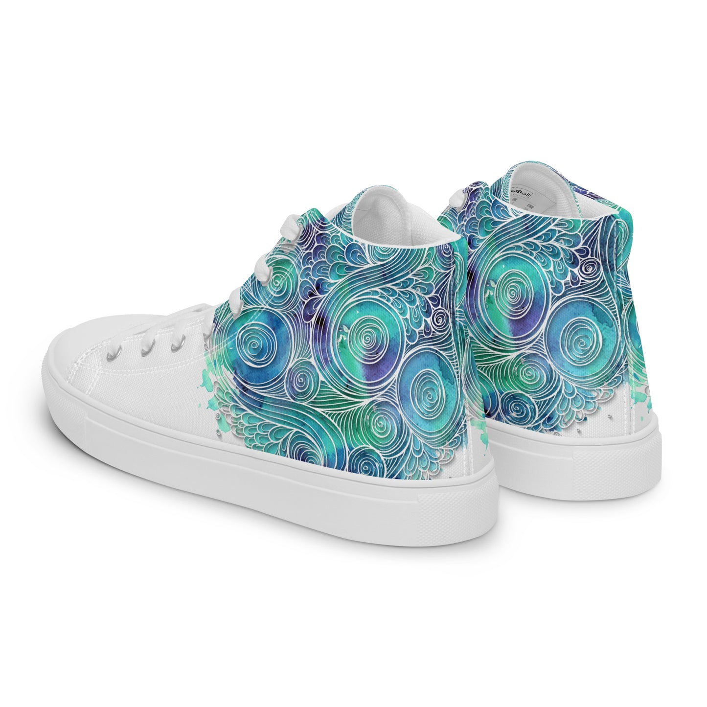 Blue Splash Women's High Top Custom Sneakers