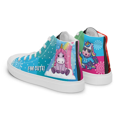 Colourful Cartoons Women's High Top Custom Sneakers