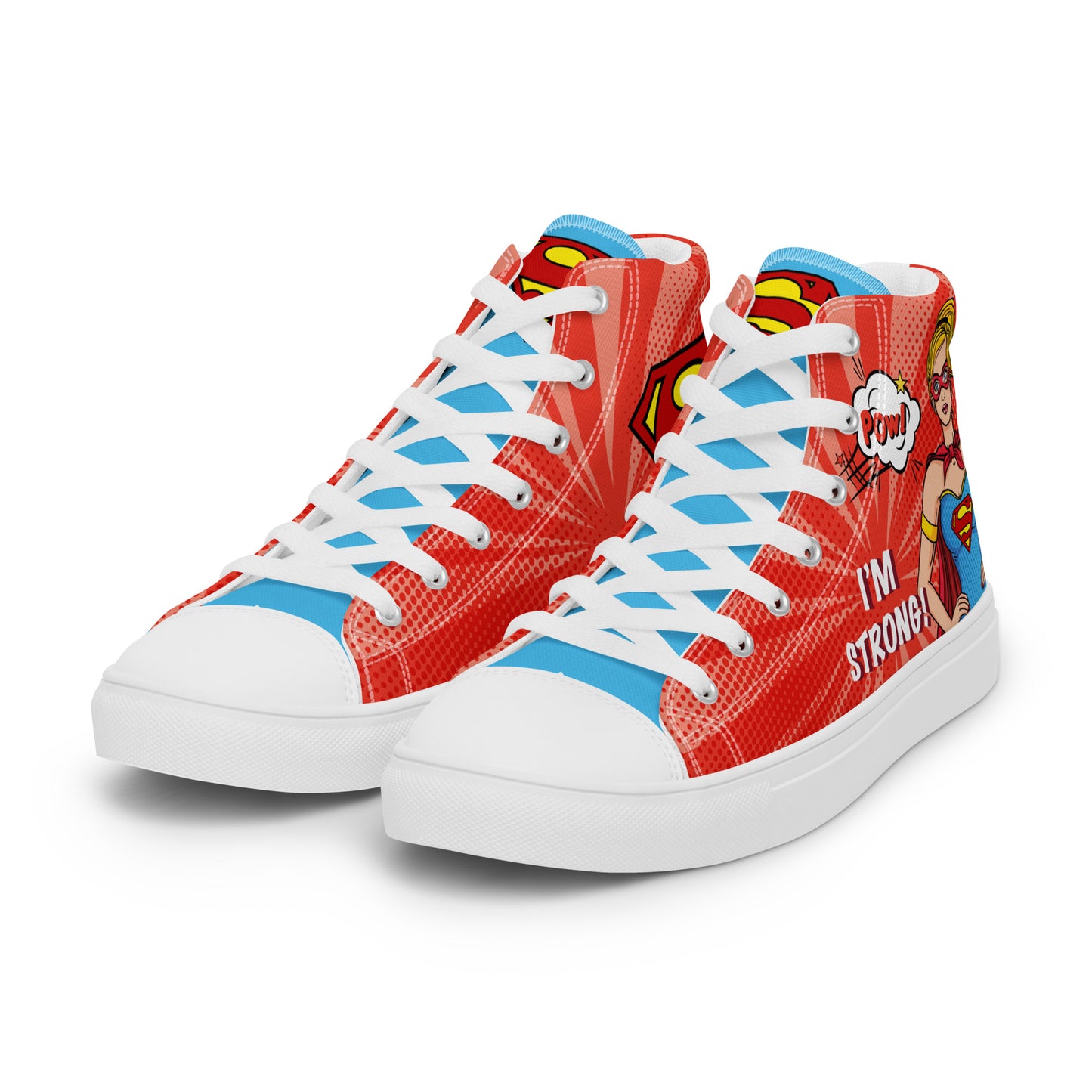 Supergirl Pop-Art Women's High Top Custom Sneakers