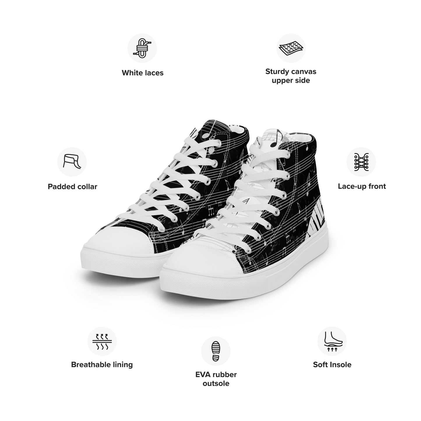 Music Lover Women's High Top Custom Sneakers