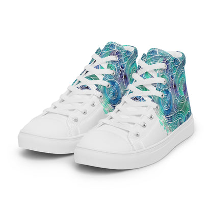 Blue Splash Women's High Top Custom Sneakers