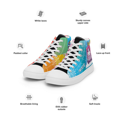 Colourful Cartoons Women's High Top Custom Sneakers