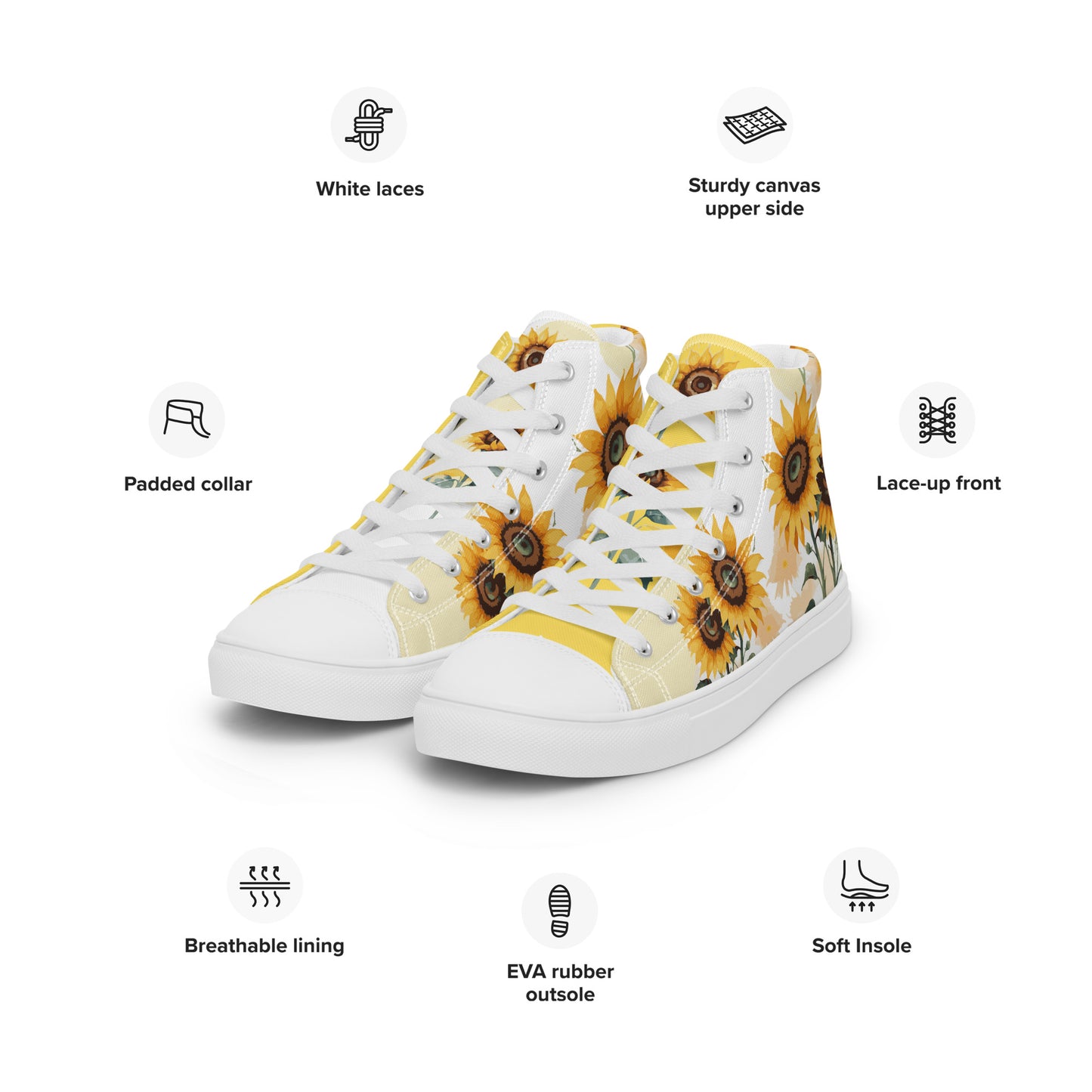 Sunflowers Women's High Top Custom Sneakers