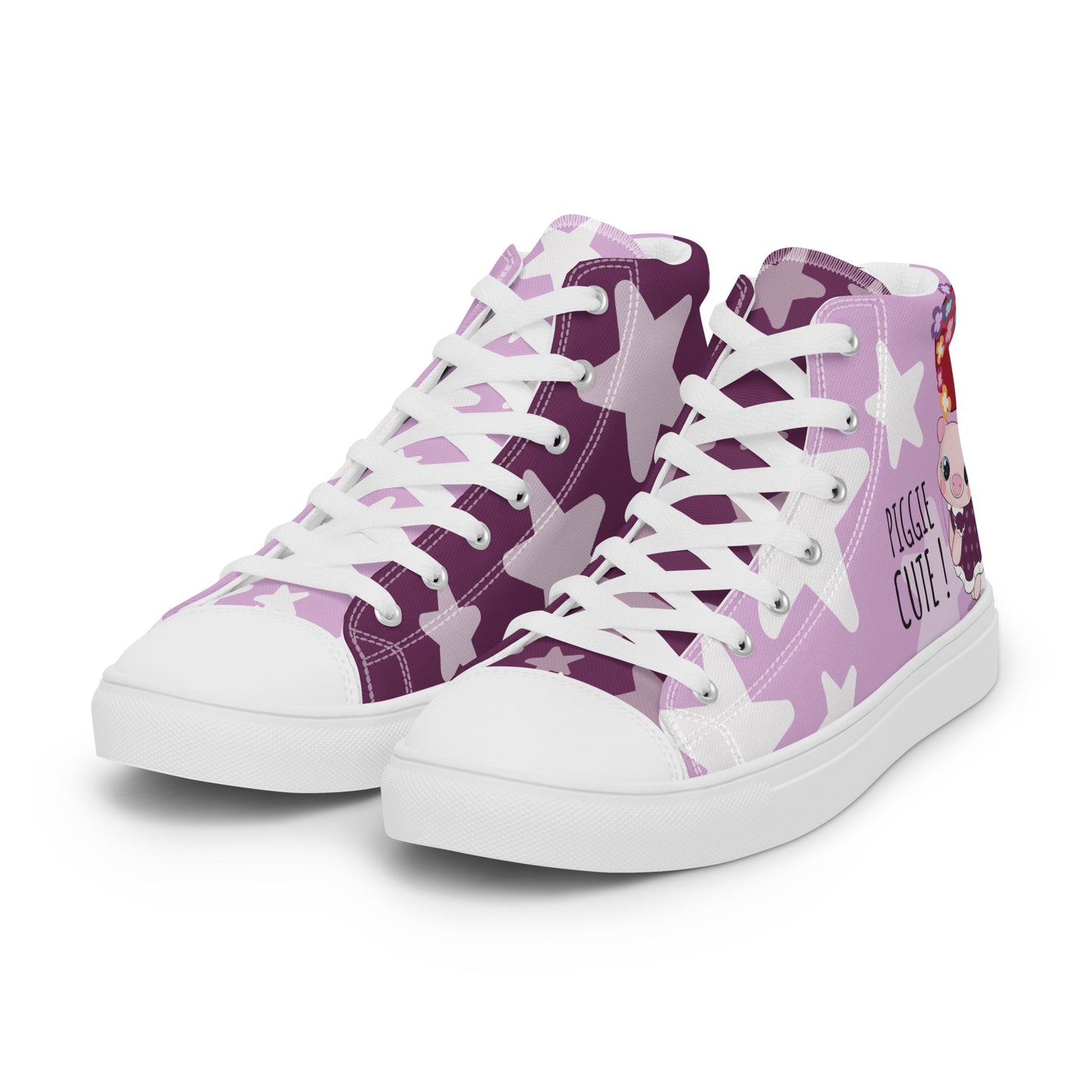 Cutie Pig Women's High Top Custom Sneakers