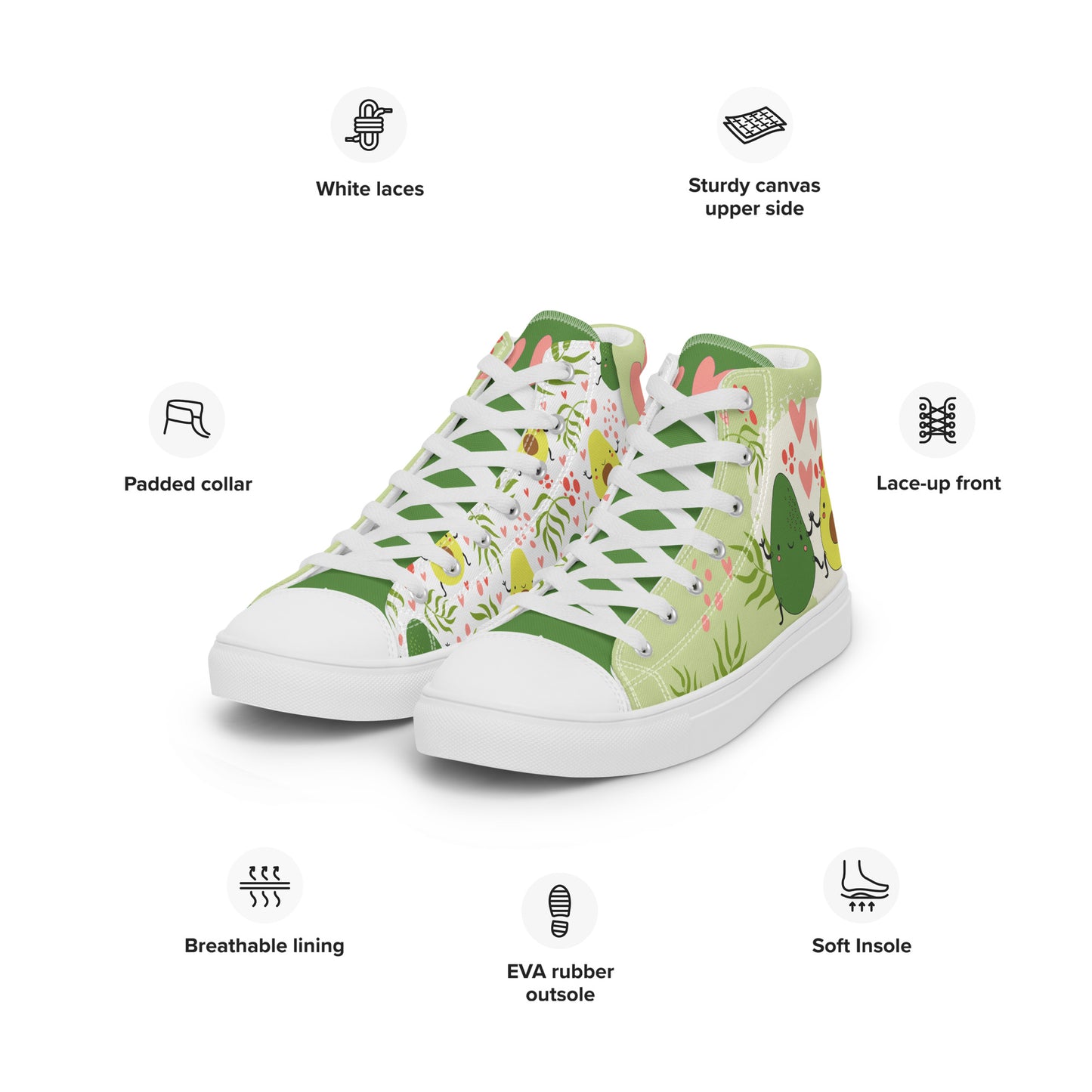 Avocuddles Women's High Top Custom Sneakers