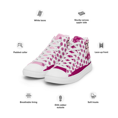 Cute Pig polka-dot Women's High Top Custom Sneakers