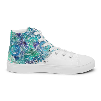 Blue Splash Women's High Top Custom Sneakers