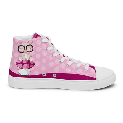 Cute Pig polka-dot Women's High Top Custom Sneakers