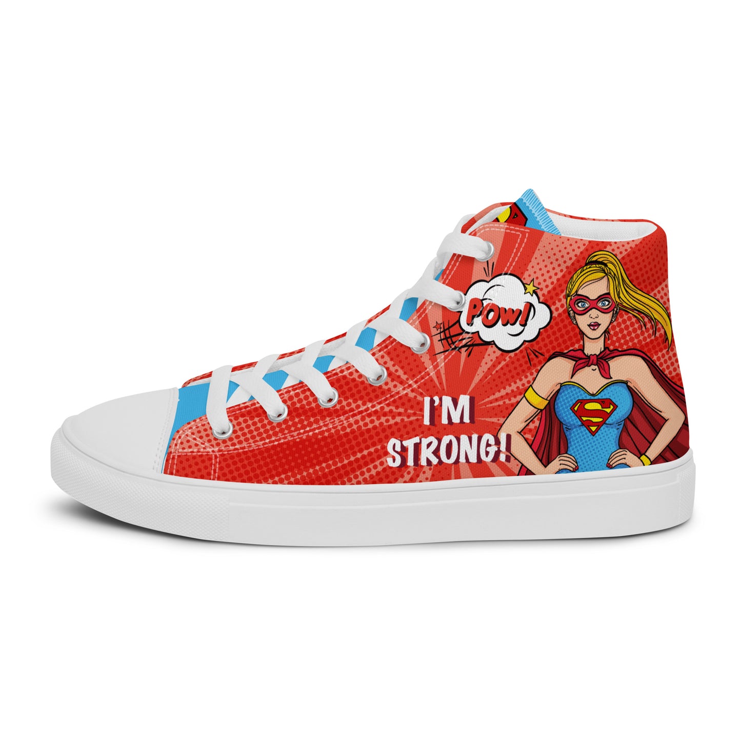 Supergirl Pop-Art Women's High Top Custom Sneakers