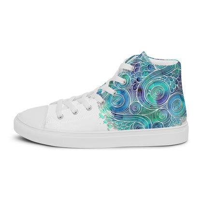 Blue Splash Women's High Top Custom Sneakers