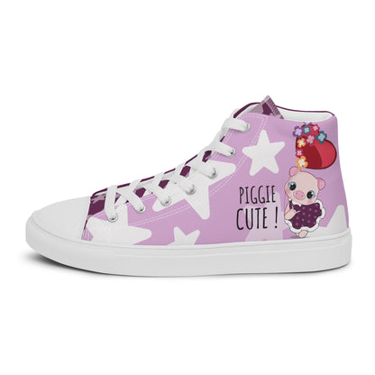 Cutie Pig Women's High Top Custom Sneakers